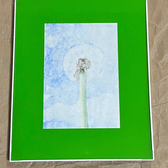 Dandelion original framed watercolor painting - Picture 2 of 4